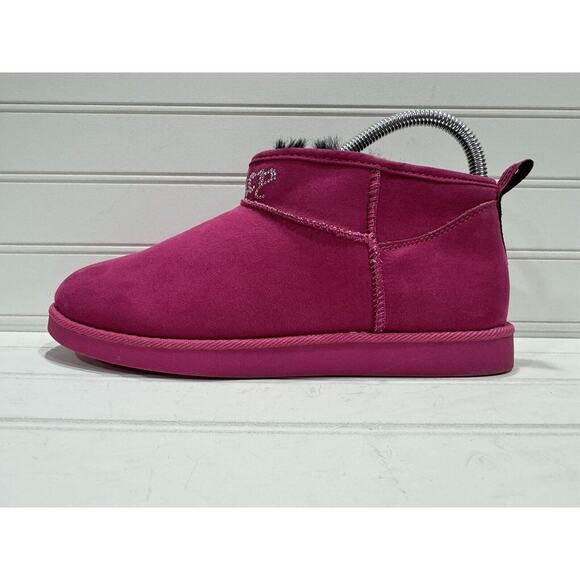 Juicy Couture Women's Size 7 Hot Pink Faux Fur Lined Winter Pull On Boots - Picture 7 of 10
